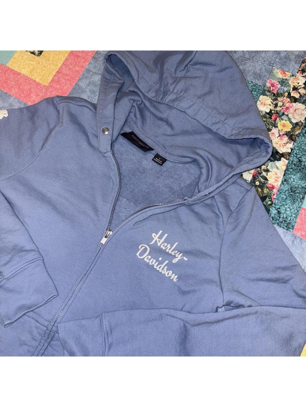Harley-Davidson Wounded Warrior Project Woman’s Small Blue Hoodie Sweatshirt - Picture 4 of 8